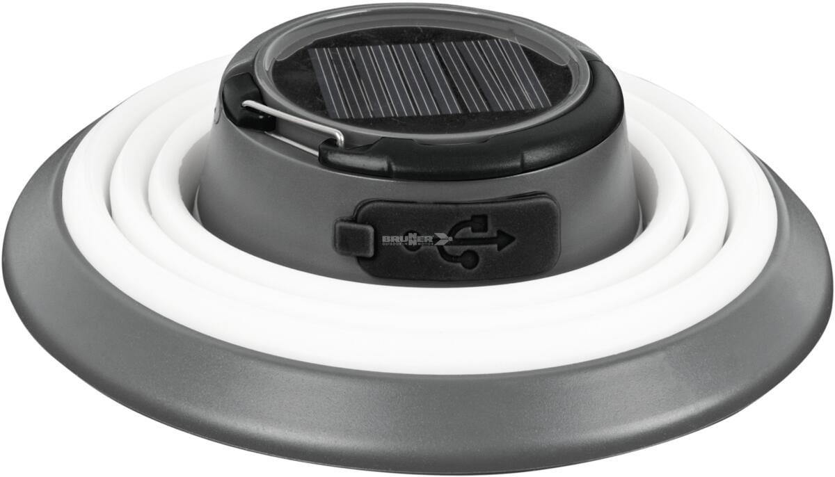 AURA sammenleggbar silikonlampe 300lm grå bakside