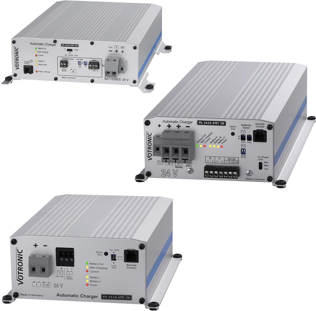 Automatisk batterilader Pb 24 SMT 24V 230V - Votronic forfra