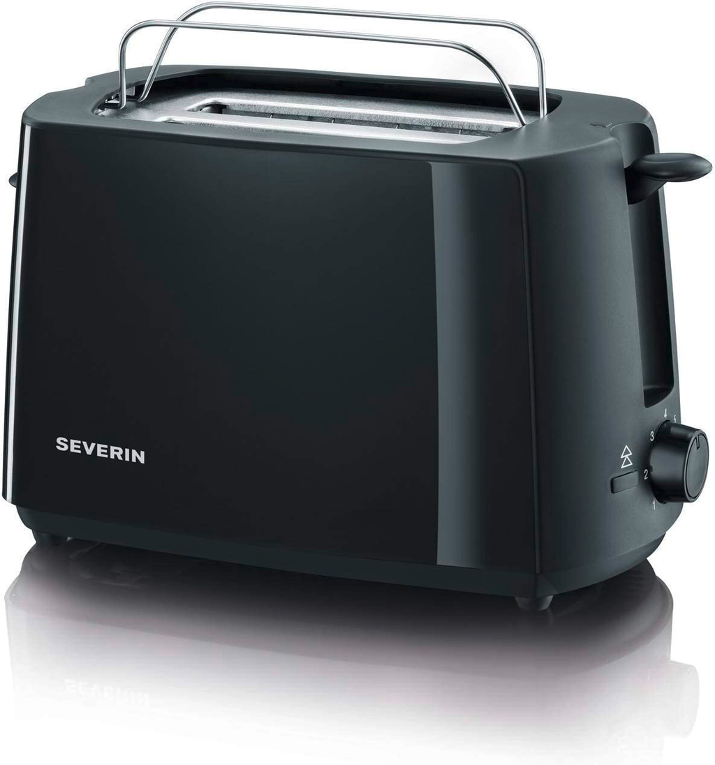 Automatisk toaster 2 spor 700 W med rundstykkevarmer fra Severin forfra