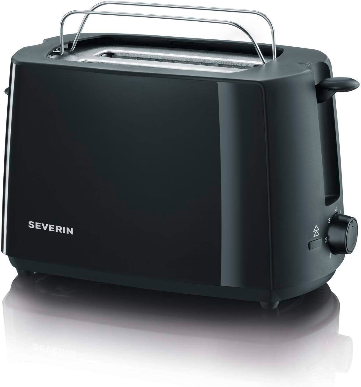 Automatisk toaster 2 spor 700 W med rundstykkevarmer fra Severin forfra