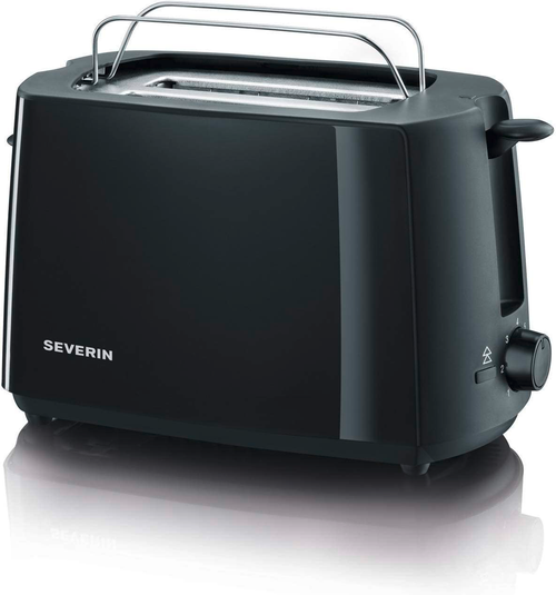 Automatisk toaster 2 spor 700 W med rundstykkevarmer fra Severin forfra