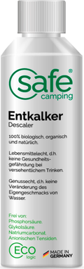 Avkalker for ferskvannssystem i bobil og campingvogn 250 ml - SAFE CAMPING forfra