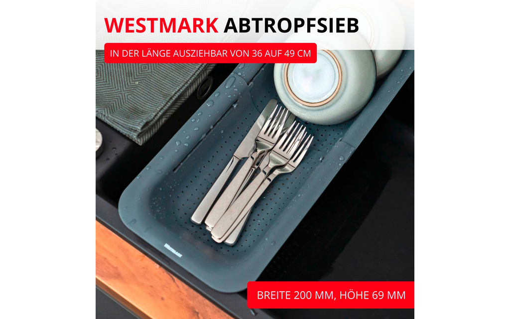 Avrenningssil for oppvaskkum 36-49 cm BPA-fri - Westmark bakside