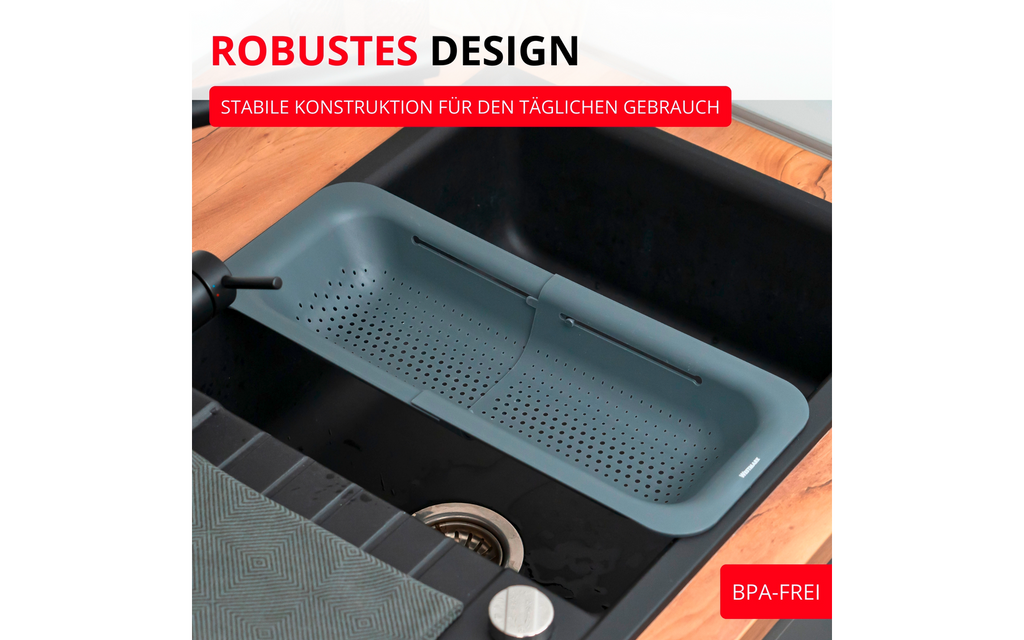 Montert Avrenningssil for oppvaskkum 36-49 cm BPA-fri - Westmark i vask