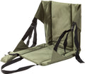 Back Up oppvarmbart sete med ryggstøtte khaki sett forfra