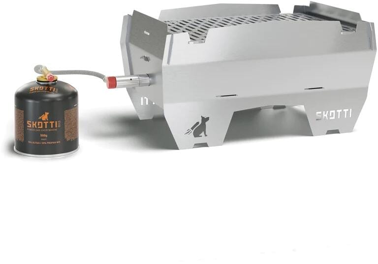 Bærbar gassgrill 2.0 i rustfritt stål forfra