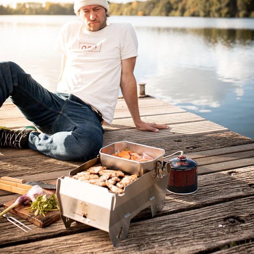 Bærbar gassgrill 2.0 pakket i bæreveske