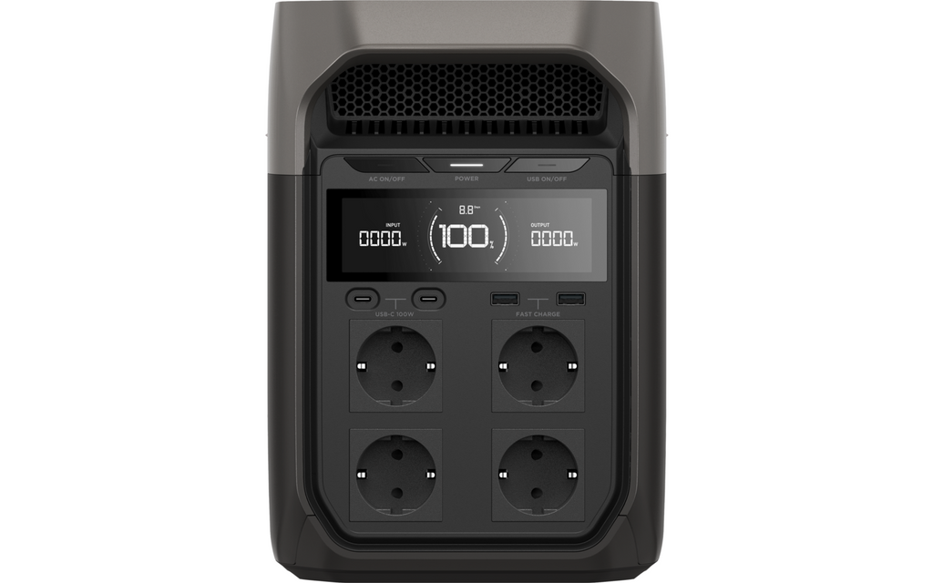 Detalj av Bærbar kraftstasjon Delta 3 1024 Wh 1800 W tilkoblinger