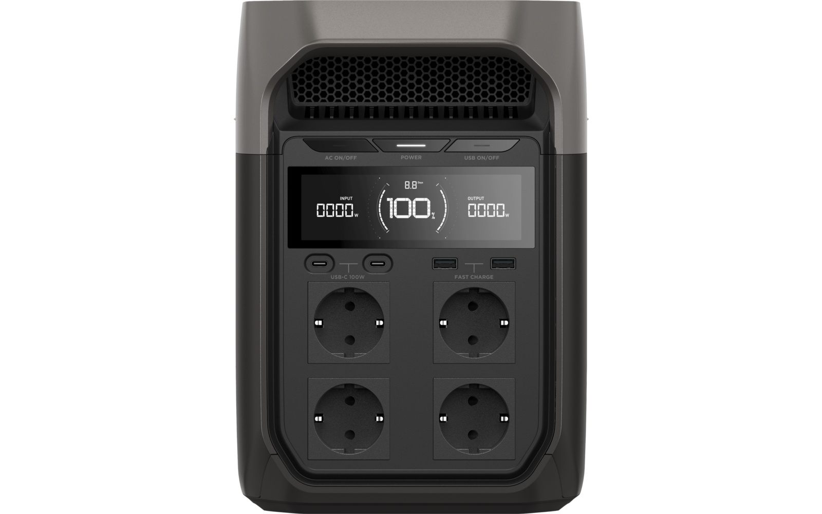 Detalj av Bærbar kraftstasjon Delta 3 1024 Wh 1800 W tilkoblinger