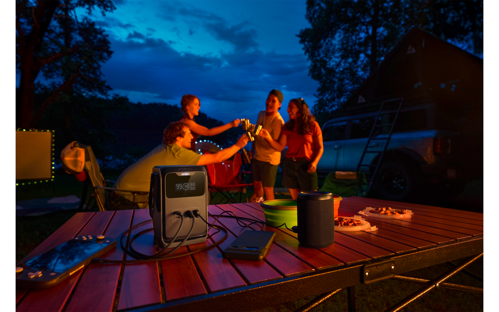 Bærbar kraftstasjon Trail 192 Wh 220 W 1,83 kg EcoFlow montert med tilkoblinger
