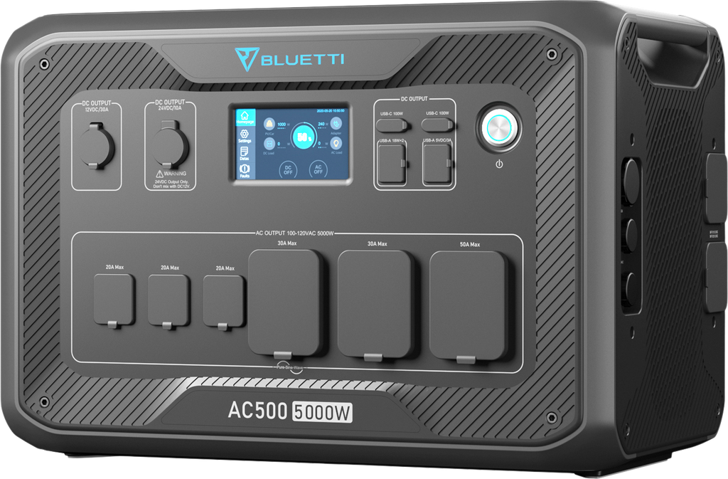 Bærbar powerstation AC500 5000 W vekselretter modulær - Bluetti forfra