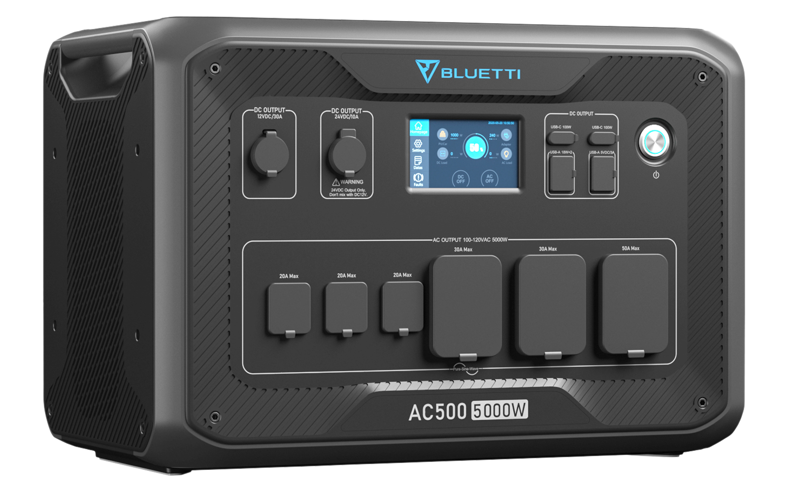 Oversikt over Bærbar powerstation AC500 5000 W vekselretter modulær - Bluetti