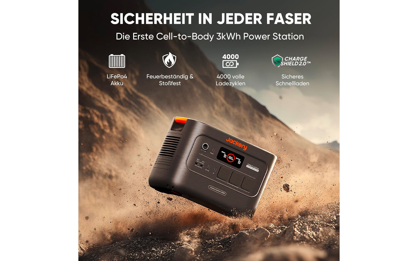 Bærbar powerstation Explorer 3000 v2 i bruk utendørs