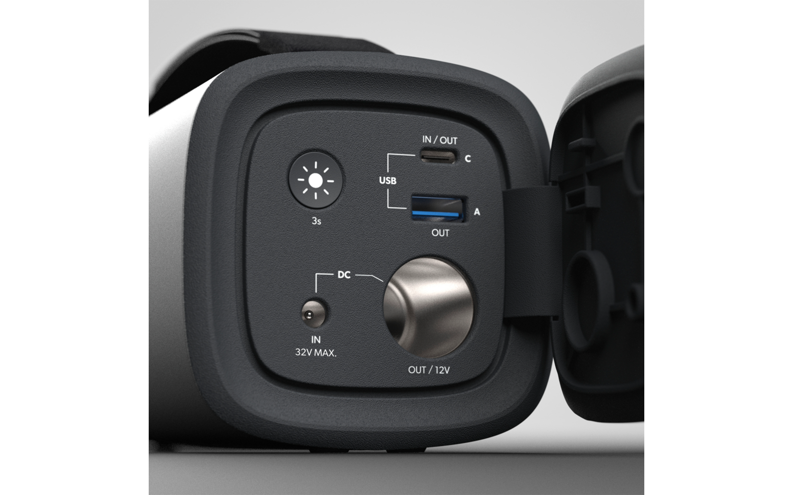 Bærbart LiFePO4-batteri PLB15 15 Ah 192 Wh med lykt bakside