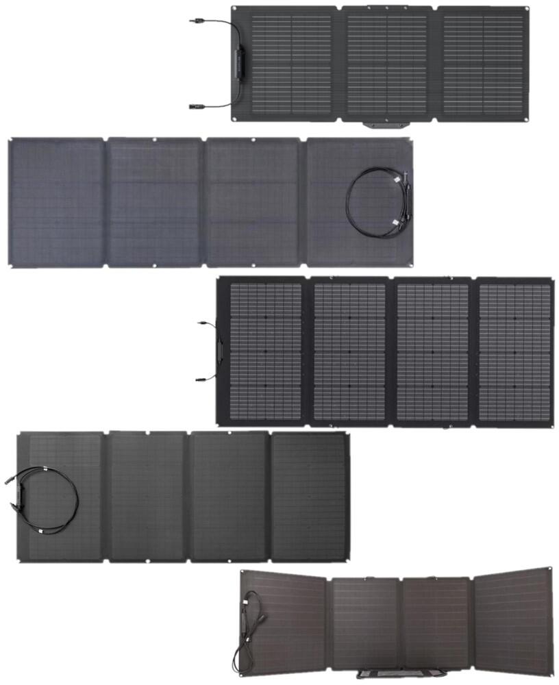 Bærbart solcellepanel monokrystallinsk silisium - Ecoflow forfra