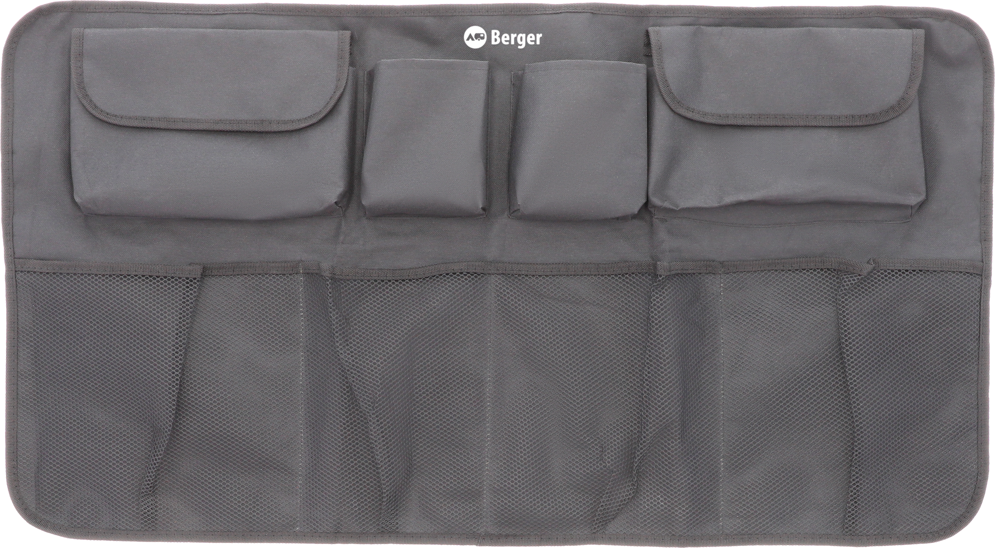 Bagasjeromorganiser for baksete 90x46 cm med 8 lommer forfra