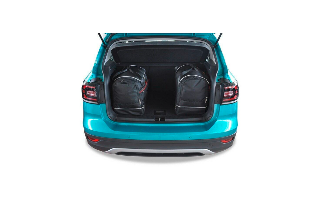 Detalj av glidelås på Bagasjeromsvesker 3-delers sett for VW T-Cross fra 2018 - KJUST