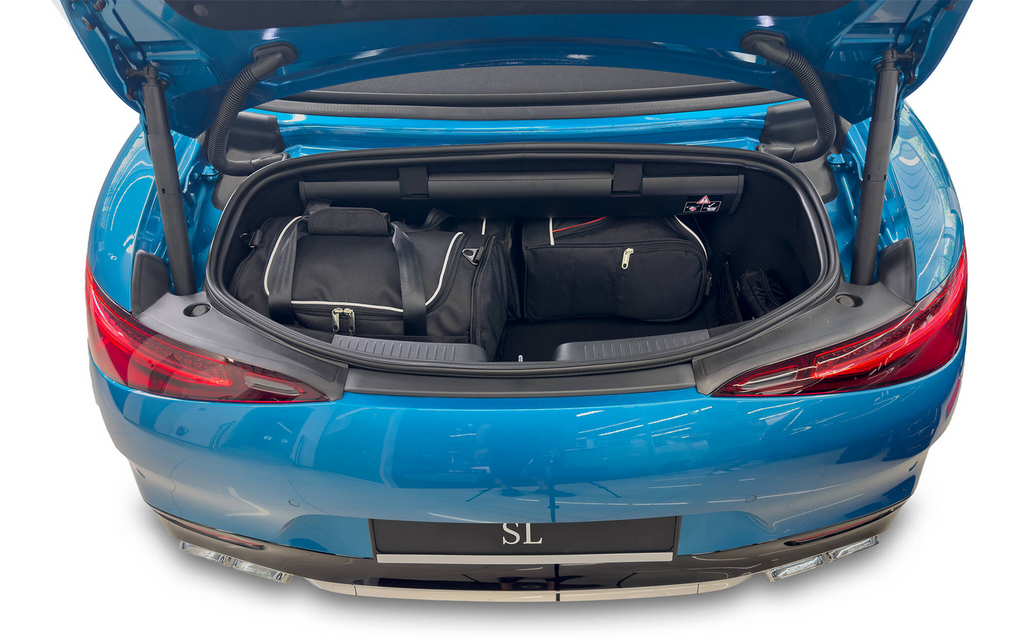 Detalj av glidelås på Bagasjeromsvesker 4-delers sett for Mercedes-Benz SL R232 fra 2022