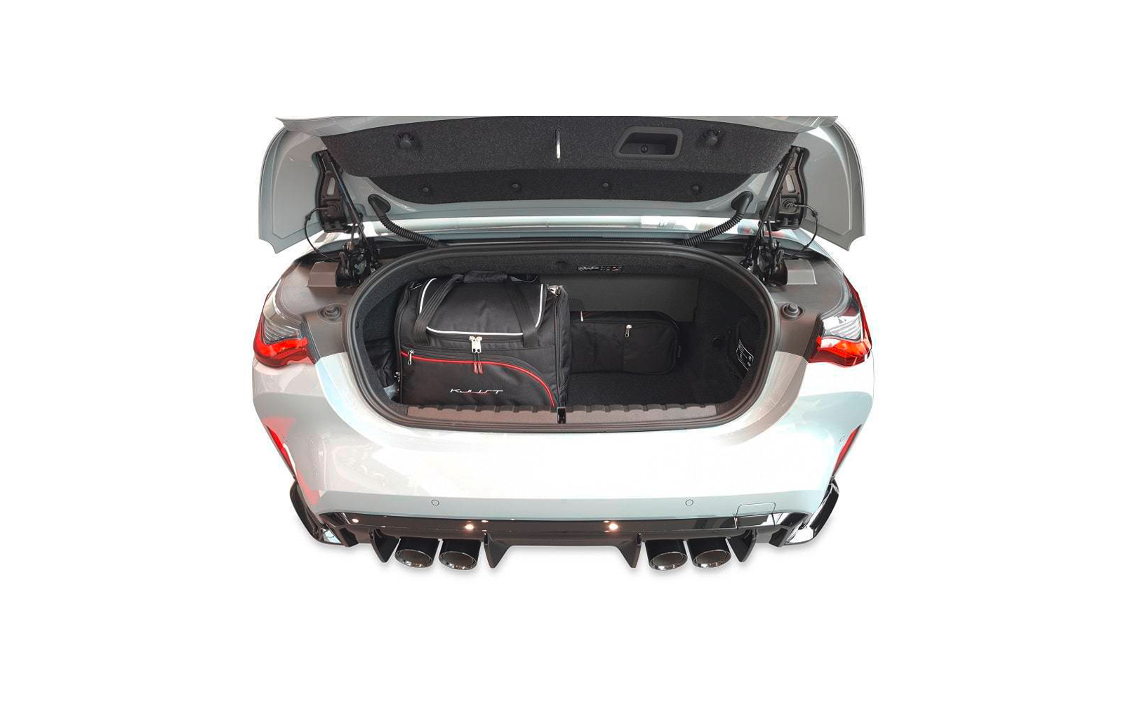 Detalj av glidelås på Bagasjeromsvesker 4-delers sett for BMW 4-serie Cabriolet G23 fra 2020