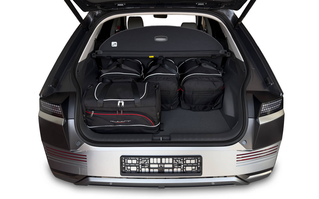 Nærbilde av glidelås på Bagasjeromsvesker 5-delers sett for Hyundai Ioniq 5 fra 2021 - KJUST