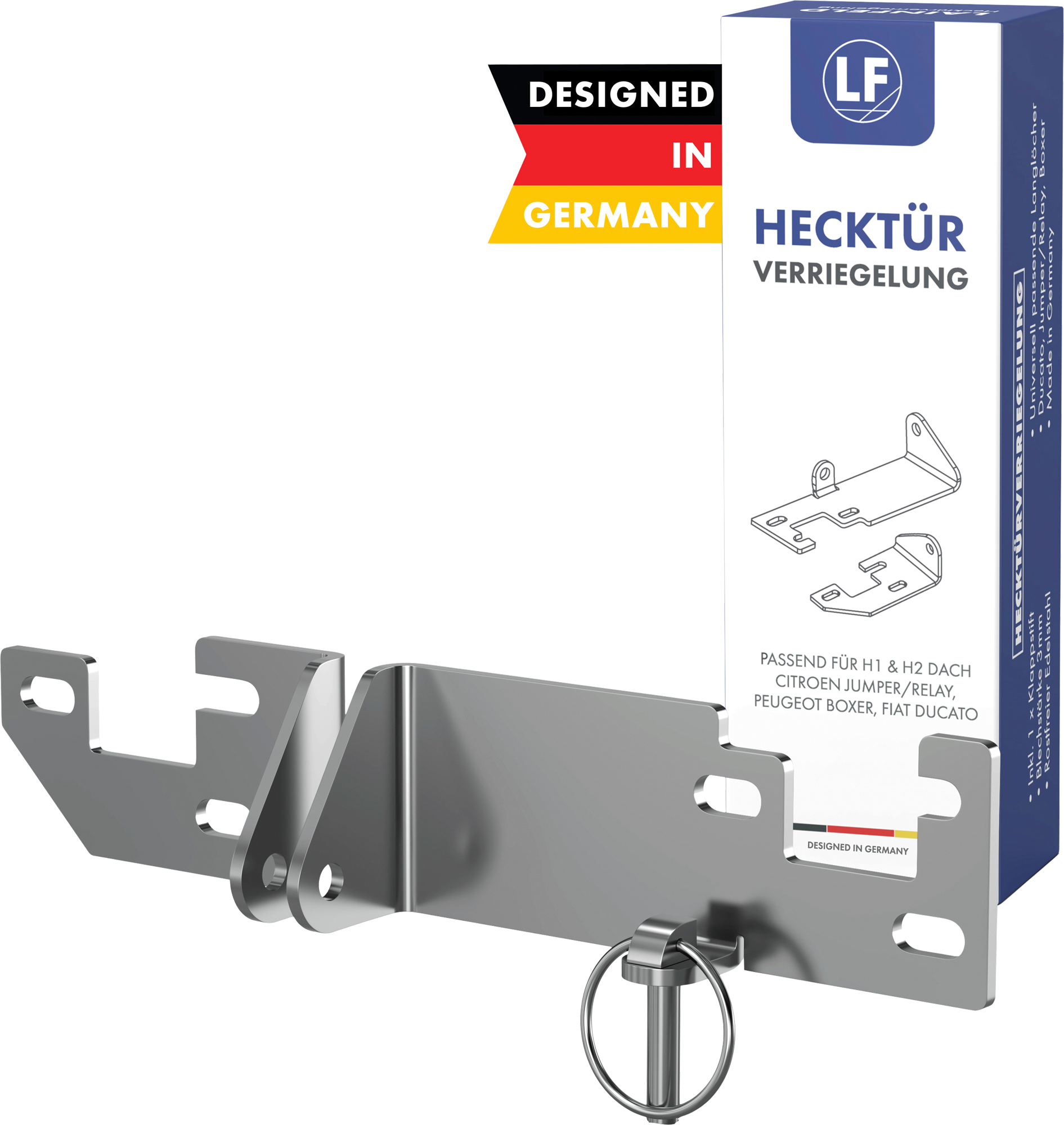 Bakdørlås innbruddssikring H1/H2 for Fiat Ducato/Citroen Jumper front