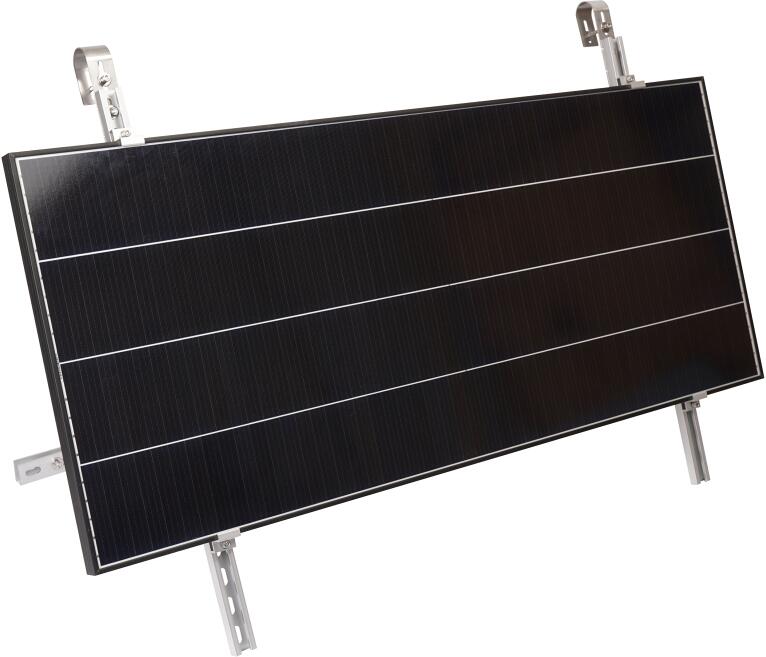 Balkongfeste for solcellepanel justerbar 18-30° BKW-H - WATTSTUNDE forfra