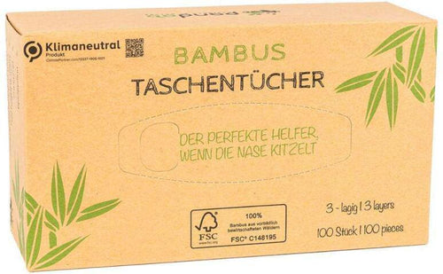 Bambus lommetørklær 3-lags plastfri forpakning - Pandoo bakside