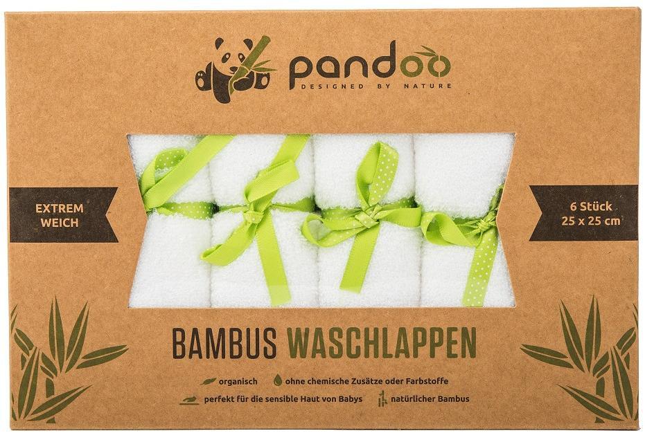 Bambus vaskekluter 6-pakning 25x25 cm bambusviskose bakside