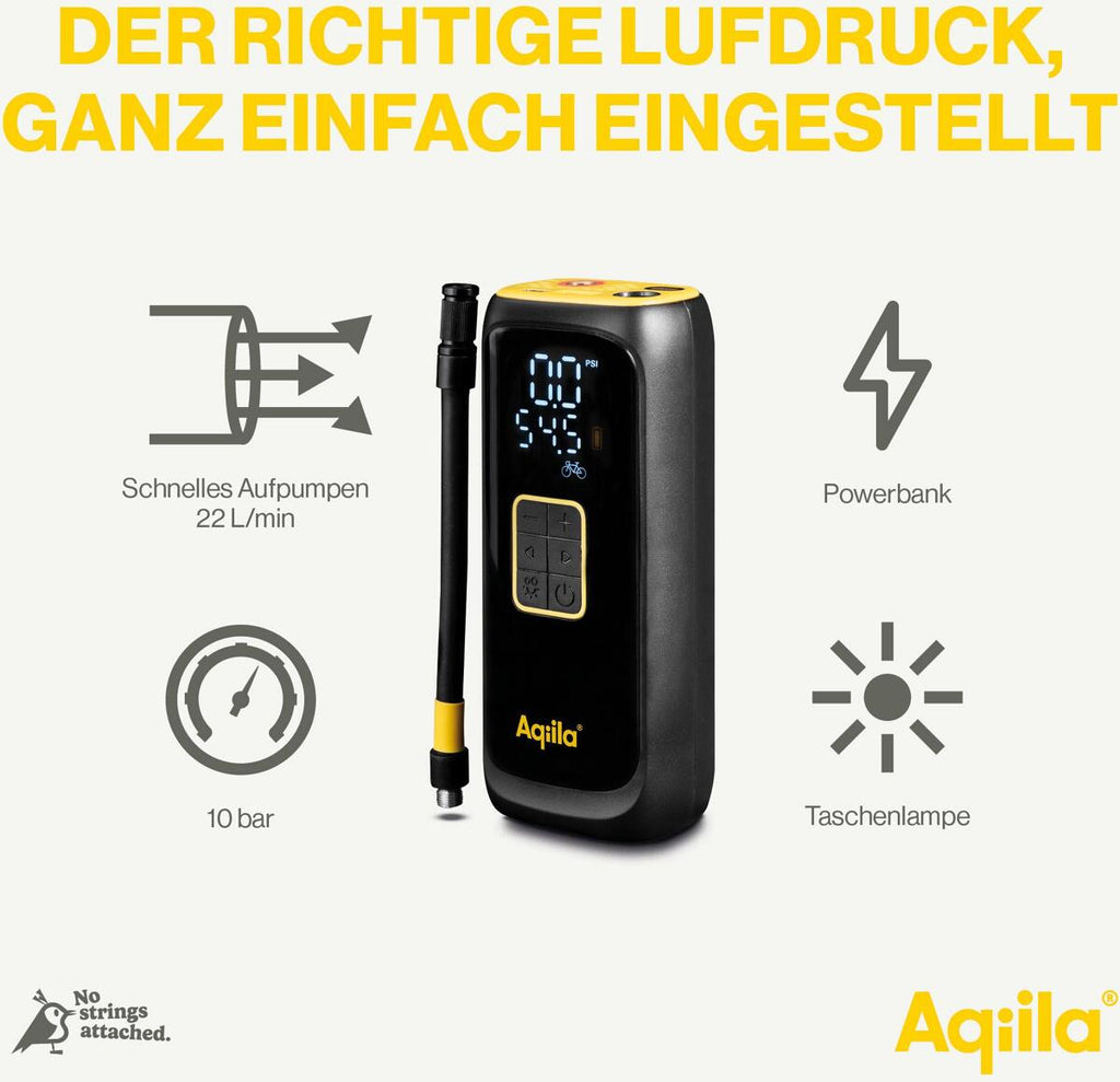 Detalj av LCD-display på Bærbar kompressor Airbird C4 150 PSI med powerbank og LED
