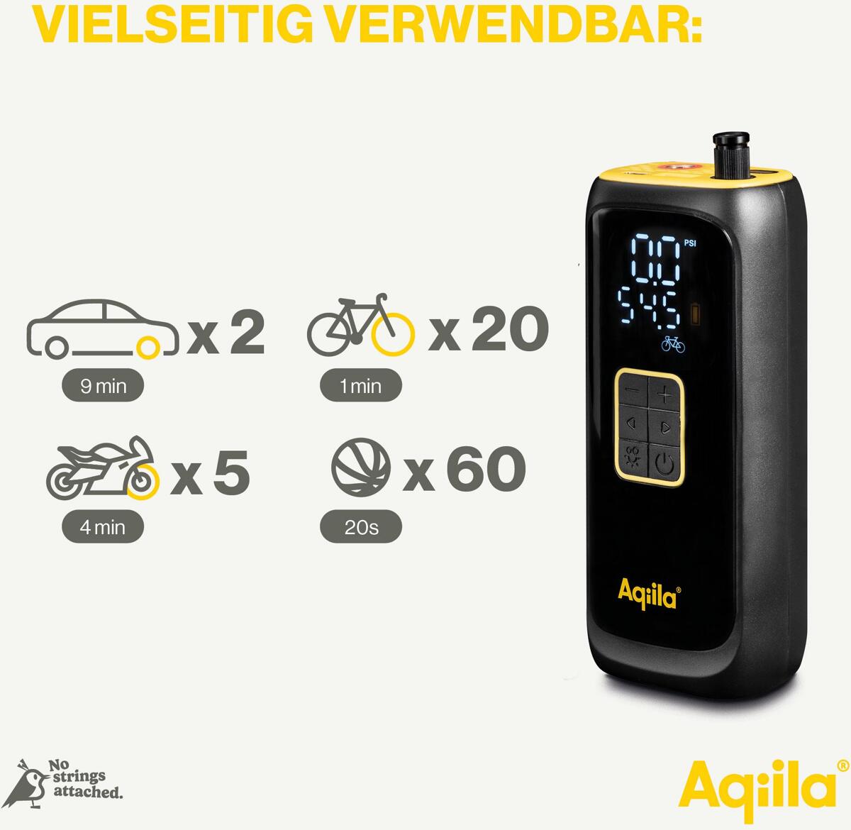Nærbilde av ventiltilkobling på Bærbar kompressor Airbird C4 150 PSI med powerbank og LED