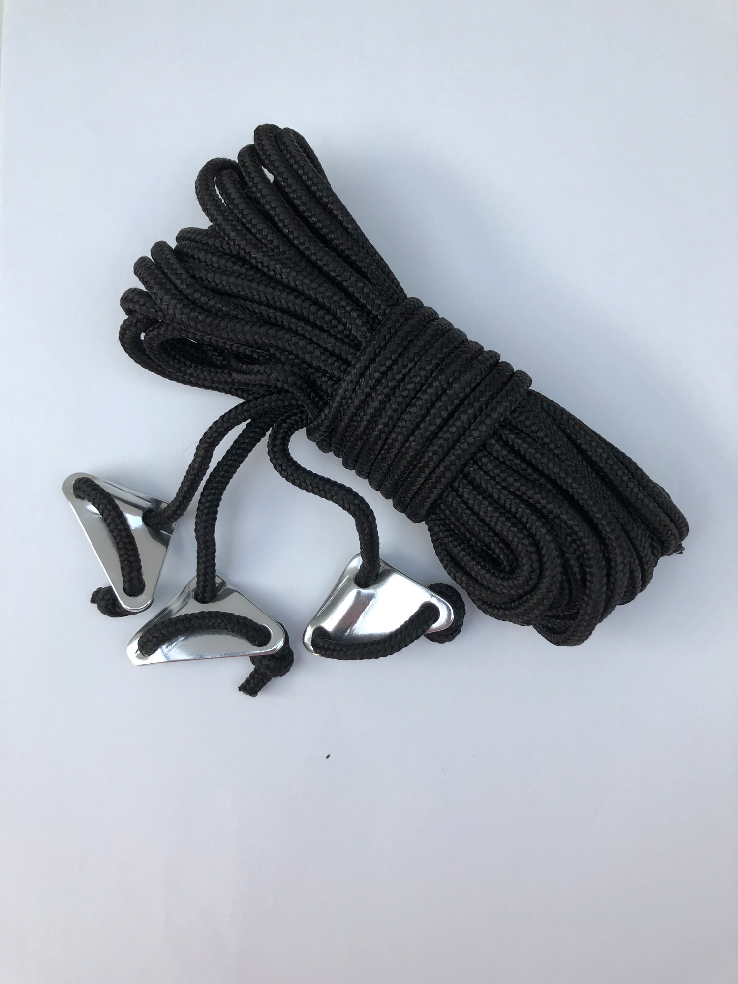 Bardunline 3 stk 350 cm med trihullstrammer Black - Bent forfra