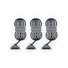 Bardunline 3 stk 350 cm med trihullstrammer Black - Bent detalj av trihullstrammer