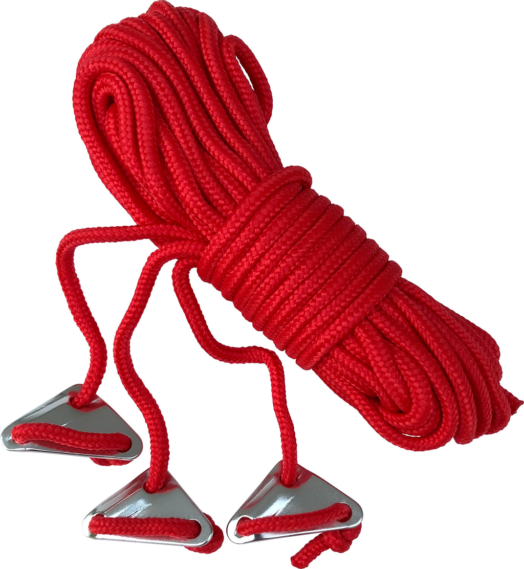 Bardunline 3 stk 350 cm med trihullstrammer Red forfra