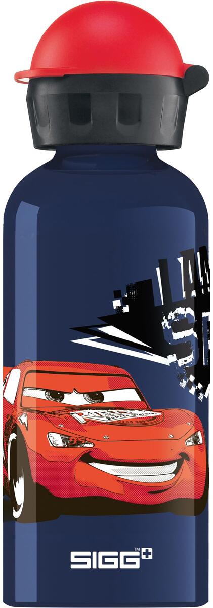 Barnedrikkeflaske i aluminium 400 ml KBT Cars Speed - SIGG forfra