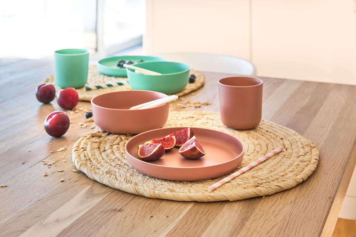 Barneservise i plast 5-delers med tallerken og kopp Zeller detalj