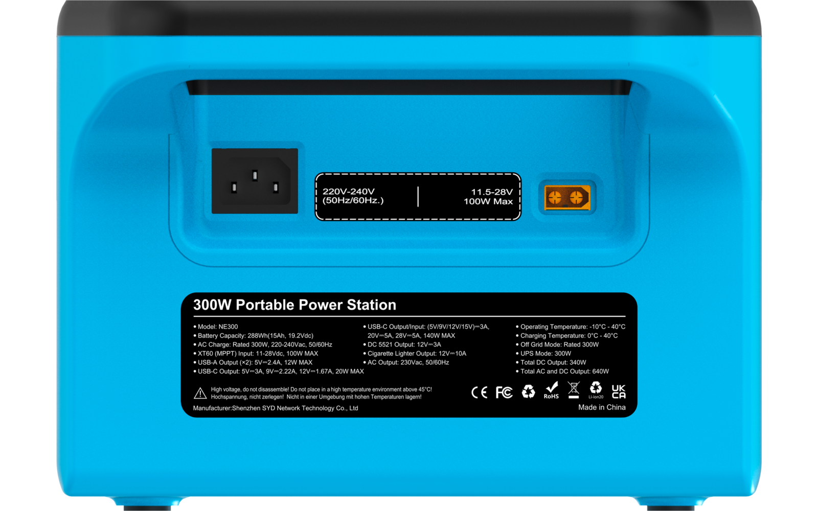 Bærbar kraftstasjon BEPS 300 LiFePO₄ 15 Ah 300 W USB-tilkoblinger