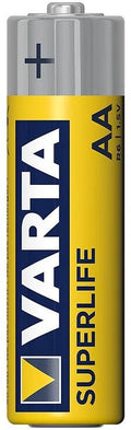 Batteri AA Superlife sink-karbon 1,5V 4-pakning fra VARTA for campingutstyr