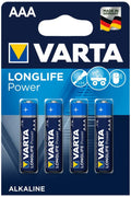 Batteri AAA Longlife Power 1,5V alkalisk 4-pack VARTA for campingutstyr