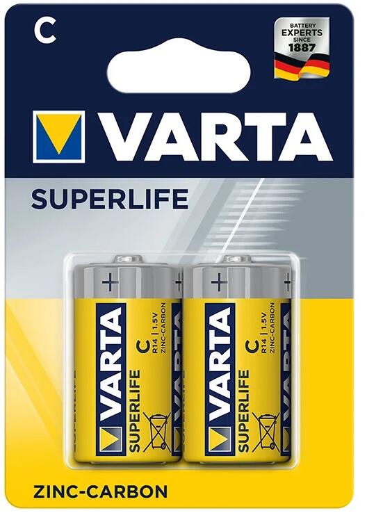 Batteri C Superlife sink-karbon 1,5V 2-pakning bakside