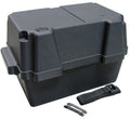 Batteriboks 43x26x26 cm svart med lokk - Gimeg for trygg batterioppbevaring