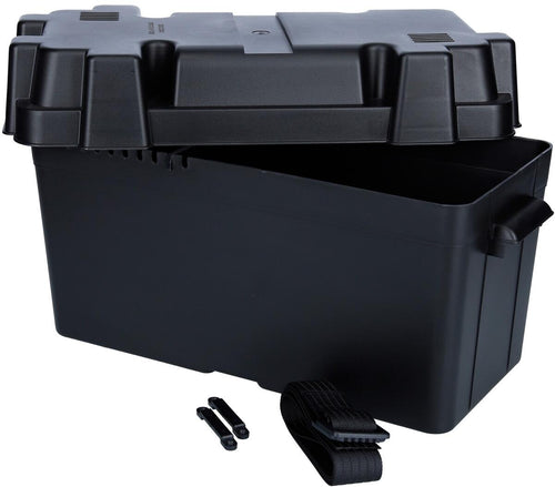 Batteriboks Battery-Guard medium 42,5x23,5x25,5 cm svart sett forfra