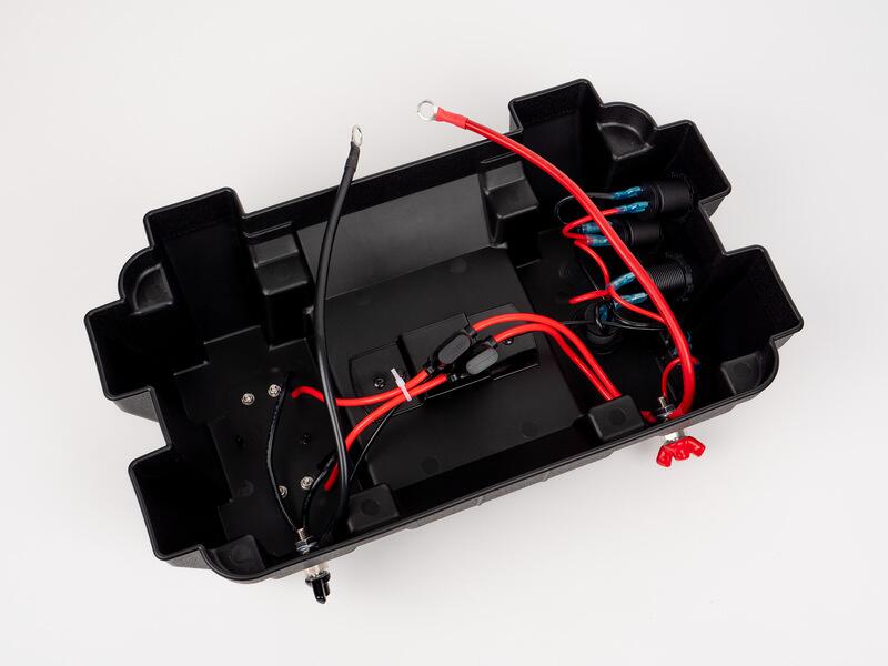 Batteriboks Energy Station 320x180x220mm med USB og 12V åpnet lokk