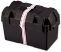 Batteriboks L svart 38x20x25 cm med stropp for sikker oppbevaring forfra