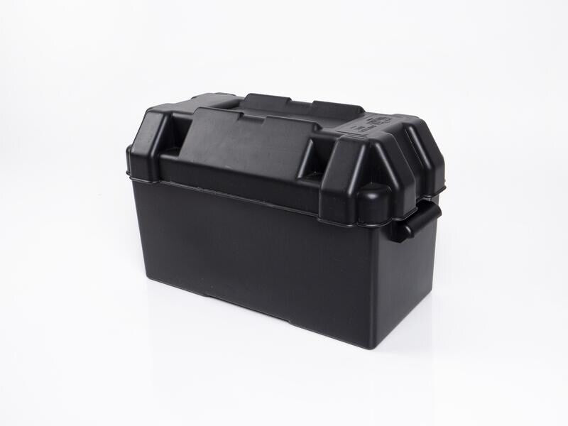 Batteriboks svart 41x20x20 cm med stropp for sikker oppbevaring