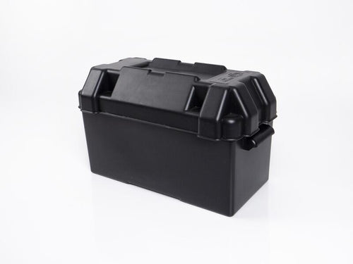 Batteriboks svart 41x20x20 cm med stropp for sikker oppbevaring
