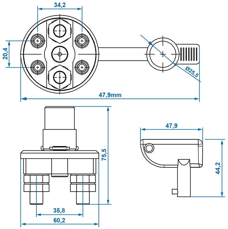 Batterifrakobler 2-polet 12V 24V Pro Plus montert i campingvogn