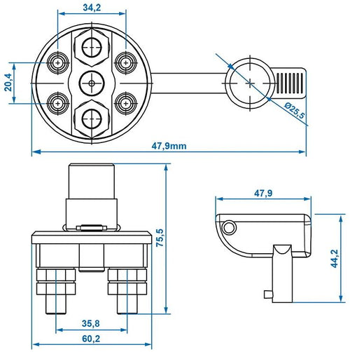 Batterifrakobler 2-polet 12V 24V Pro Plus montert i campingvogn