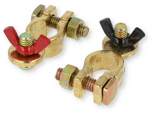 Batteriklemmer for 12V batteri med vingeskrue fra Reimo