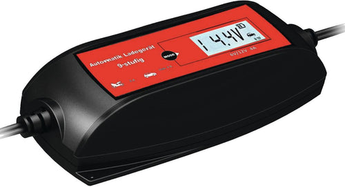 Batterilader 6/12V 2/4A 9-trinns med LCD-skjerm - IWH for effektiv batterilading