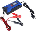 Batterilader 6/12V 4A med LCD-display og 5-trinns lading Carbest forfra
